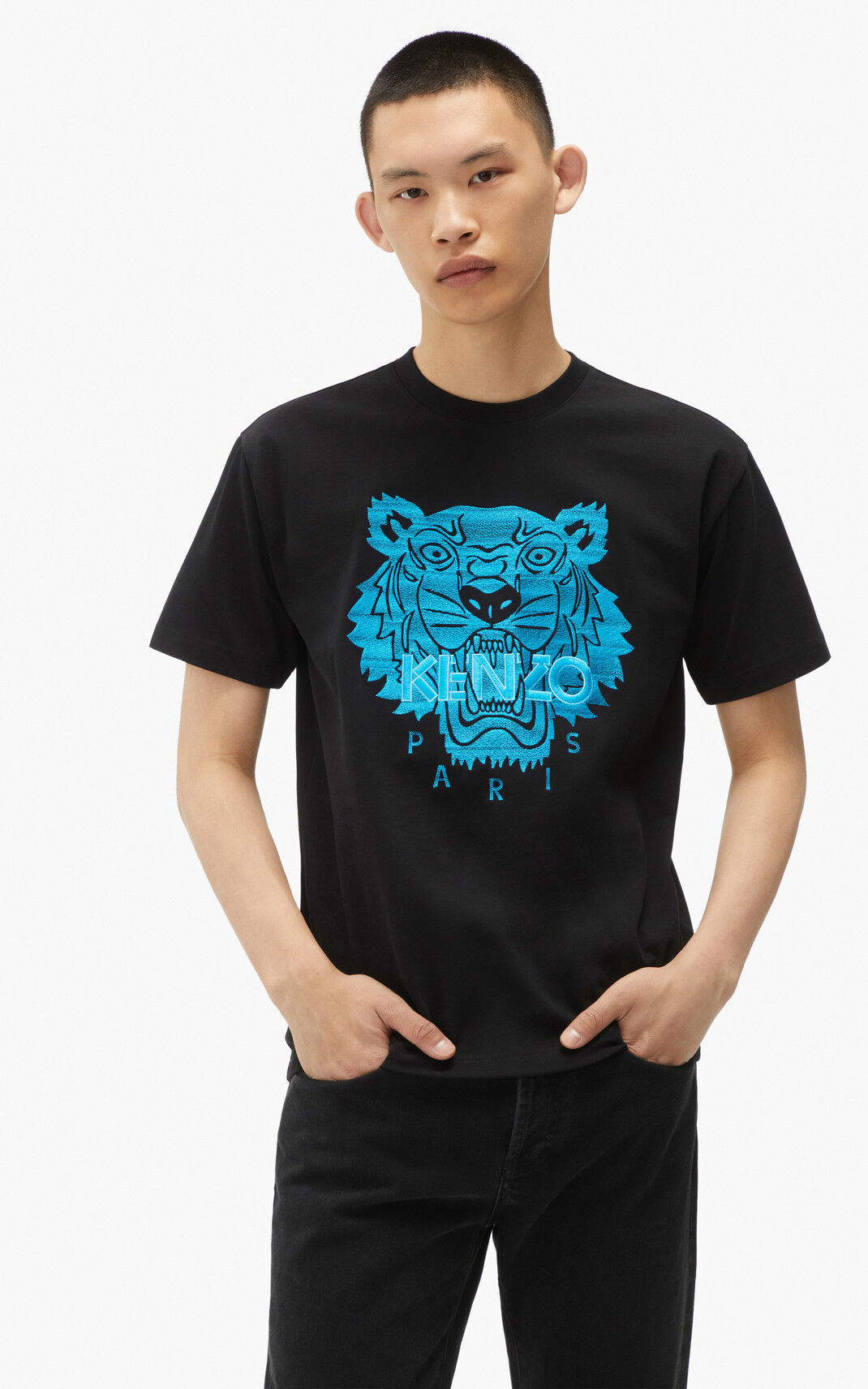 Kenzo Tiger loose fitting μπλουζακια ανδρικα μαυρα | GR414249